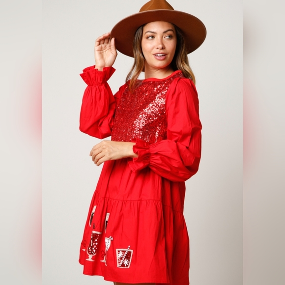 Sequins Red dress - Picture 5 of 11